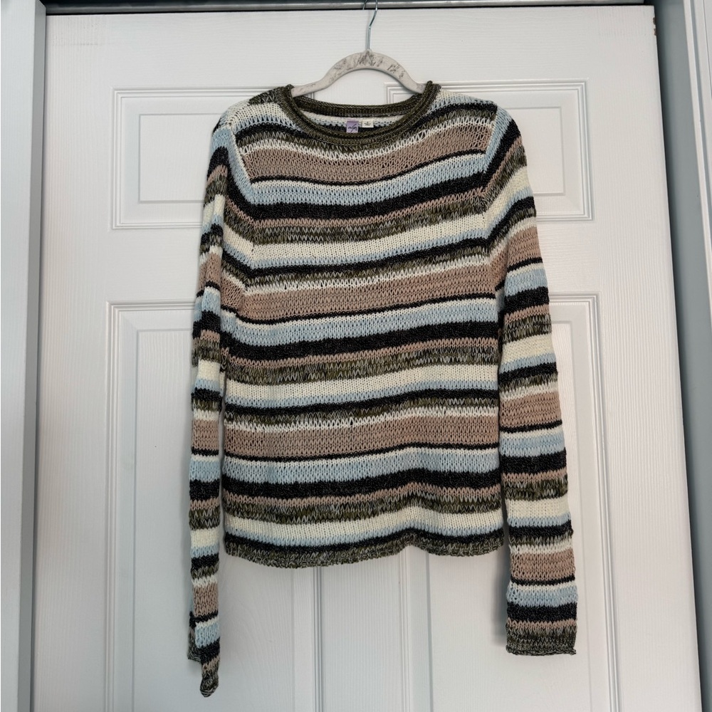 Alya Knitted Striped Crewneck Sweater